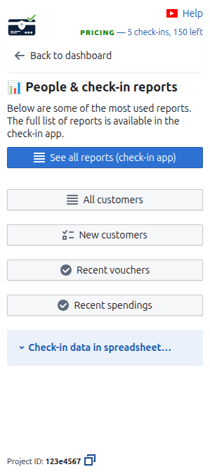 QR code ticket add-on reports
